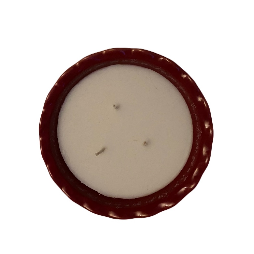 Red Rim White Wax Two-Wick Party Candle